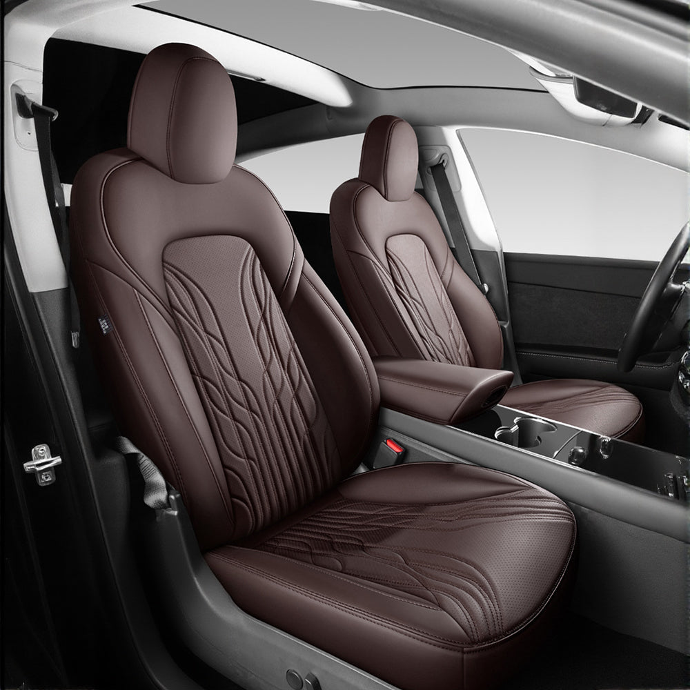 TESERY Nappa Leather Seat Covers for Model 3 Highland & Model Y Juniper